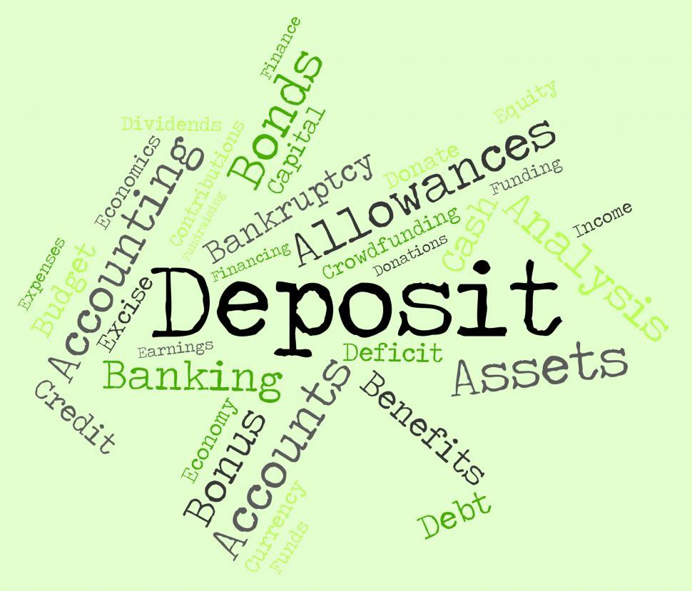 Free Image of Deposit Word Means Part Payment And Advance 