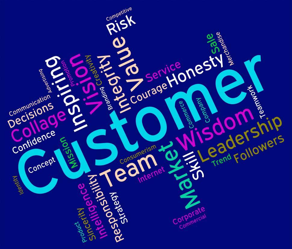 Free Image of Customer Words Shows Patronage Consumers And Wordcloud 
