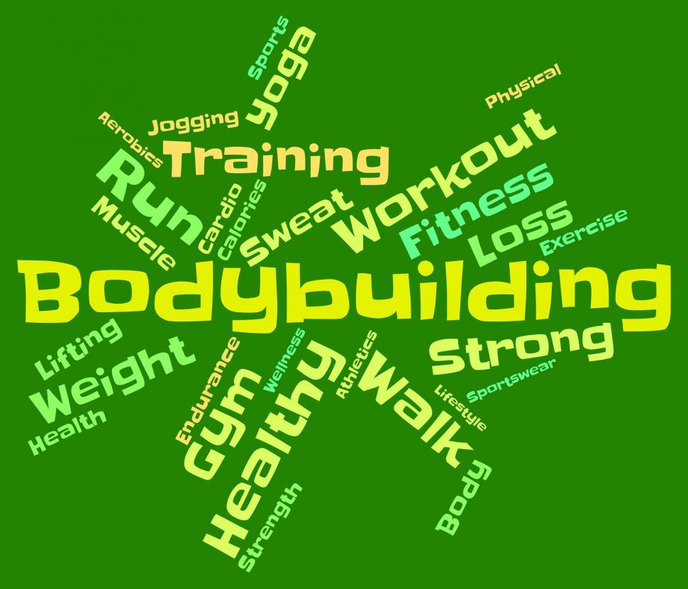 Free Image of Bodybuilding Word Shows Workout Equipment And Active 