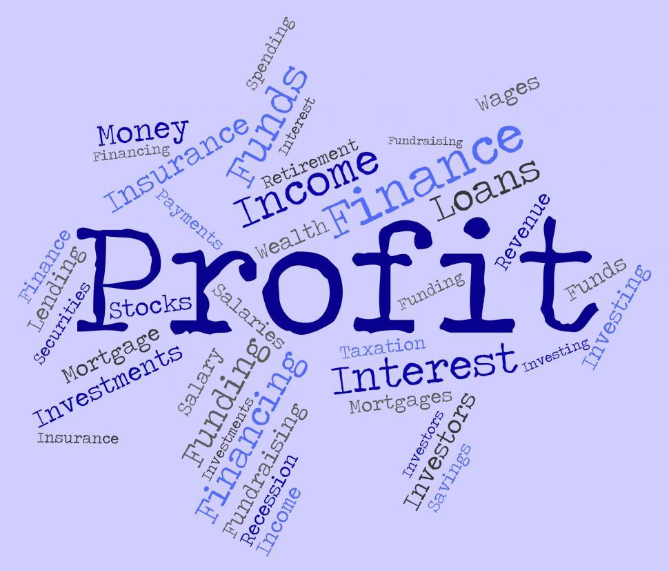 Free Image of Profit Word Indicates Wordcloud Growth And Earning 
