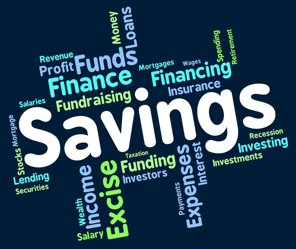 Free Image of Savings Word Means Save Wealth And Monetary 