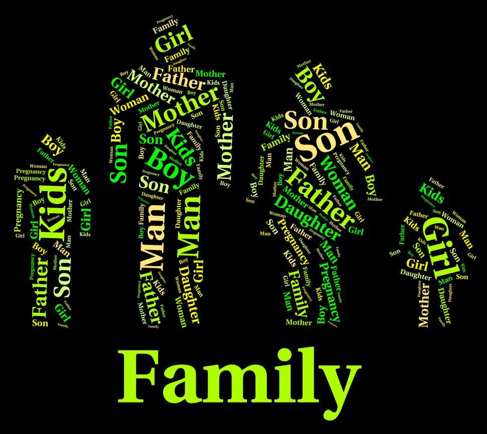 Free Image of Family Words Represents Household Wordcloud And Relations 