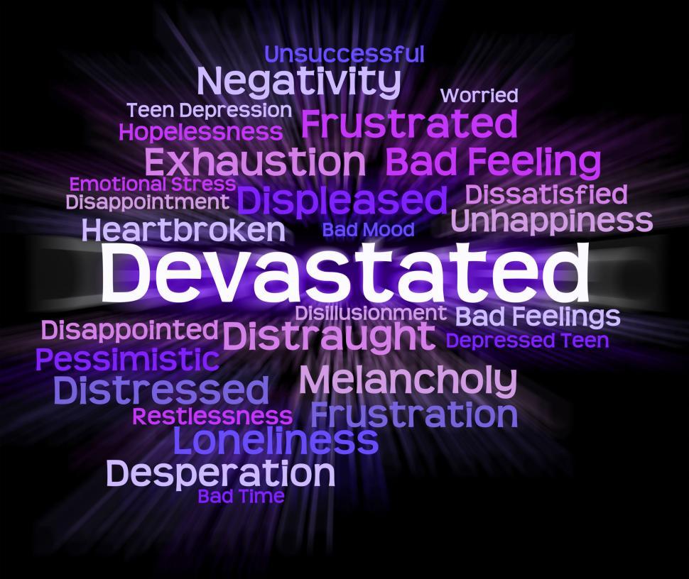 Free Image of Devastated Word Indicates Stunned Traumatize And Overcome 