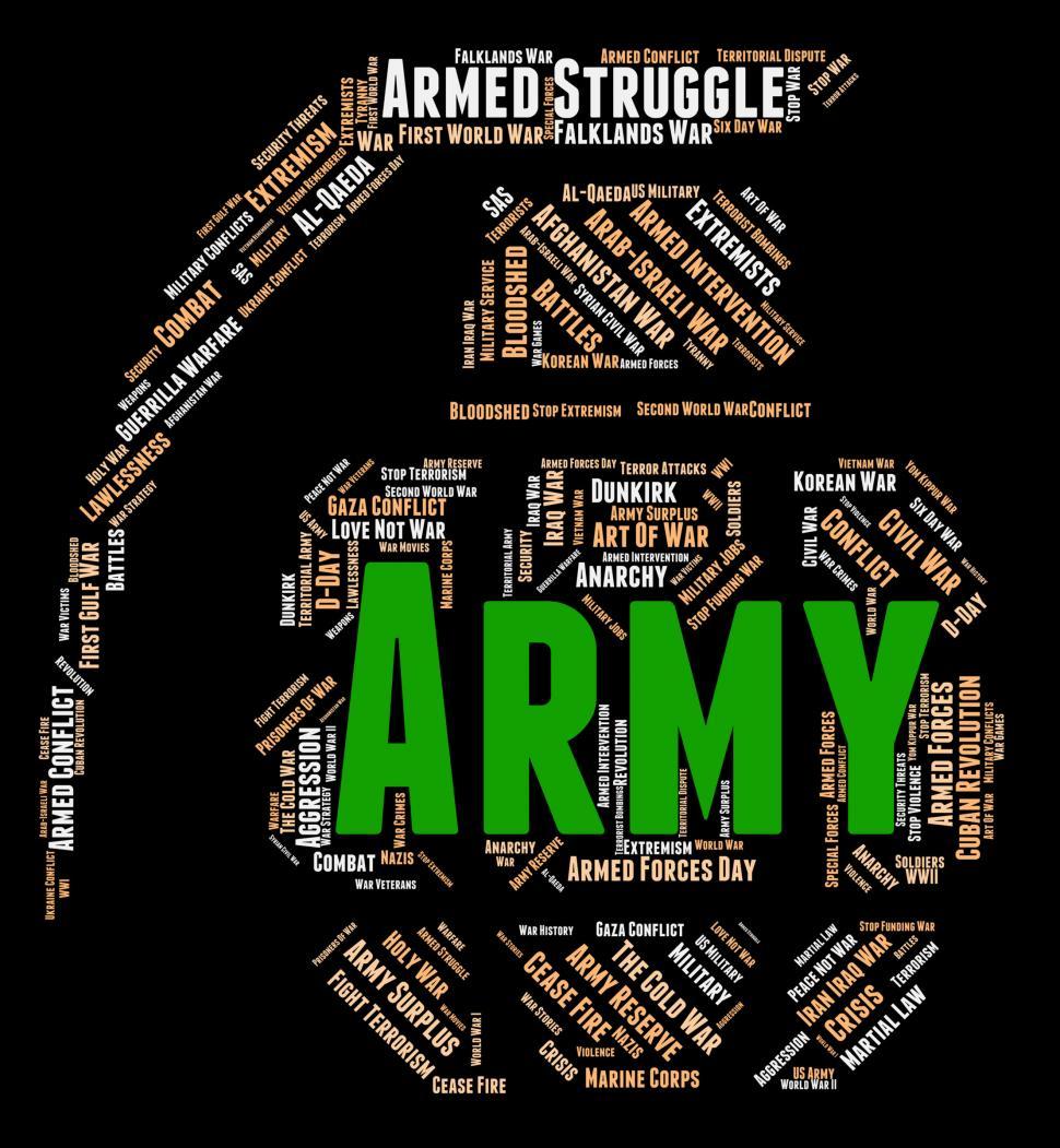 Free Image of Army Word Represents Defense Forces And Armament 