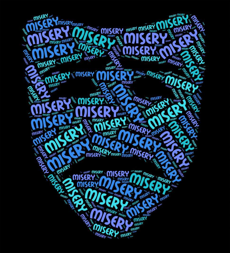 Free Image of Misery Word Shows Broken Hearted And Desolate 