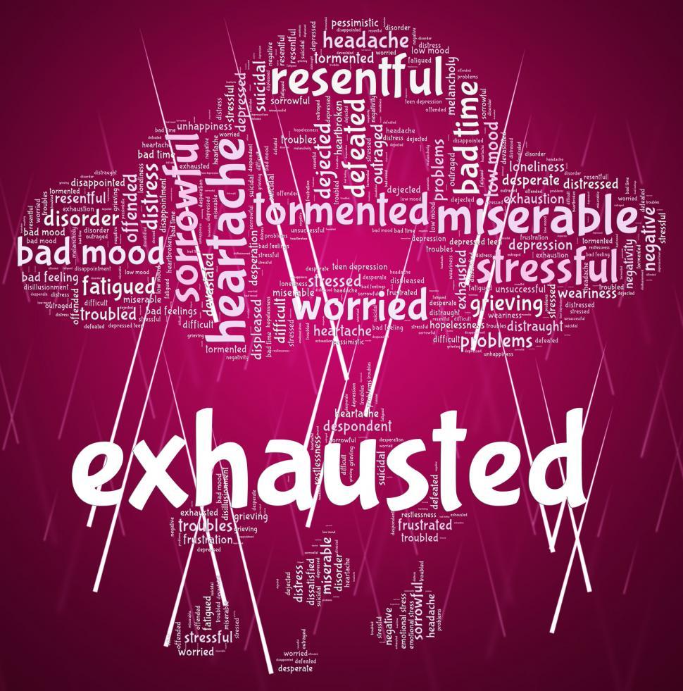 Free Image of Exhausted Word Represents Tired Out And Drained 