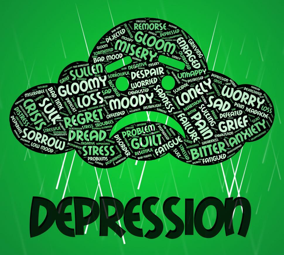 Free Image of Depression Word Means Lost Hope And Anxious 