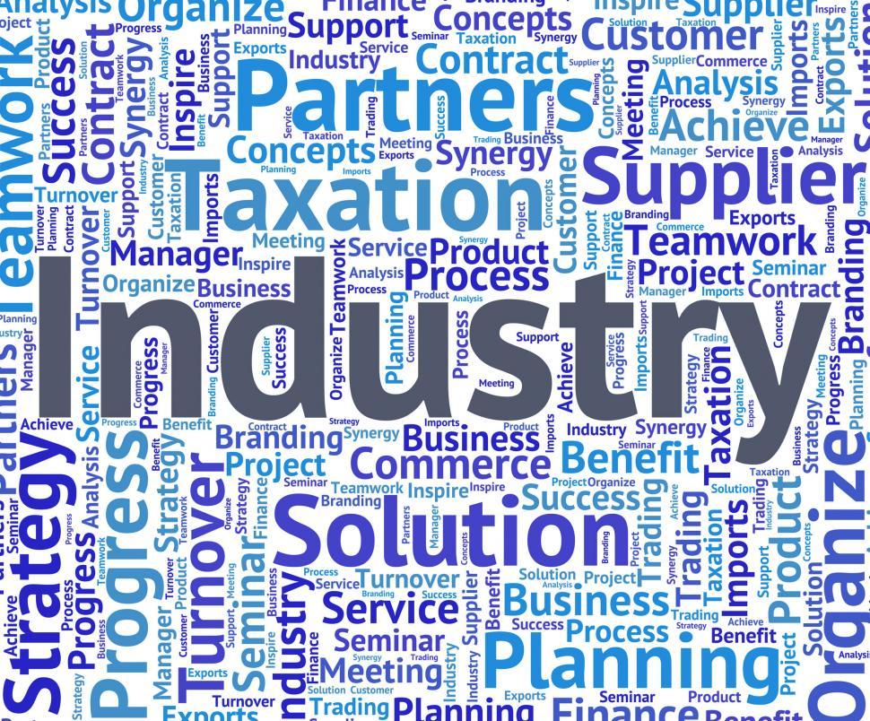 Free Image of Industry Word Shows Words Mechanized And Manufacture 