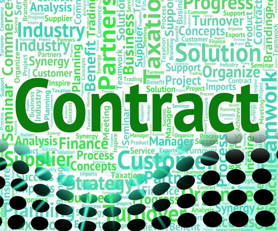 Free Image of Contract Word Shows Wordclouds Contracted And Text 