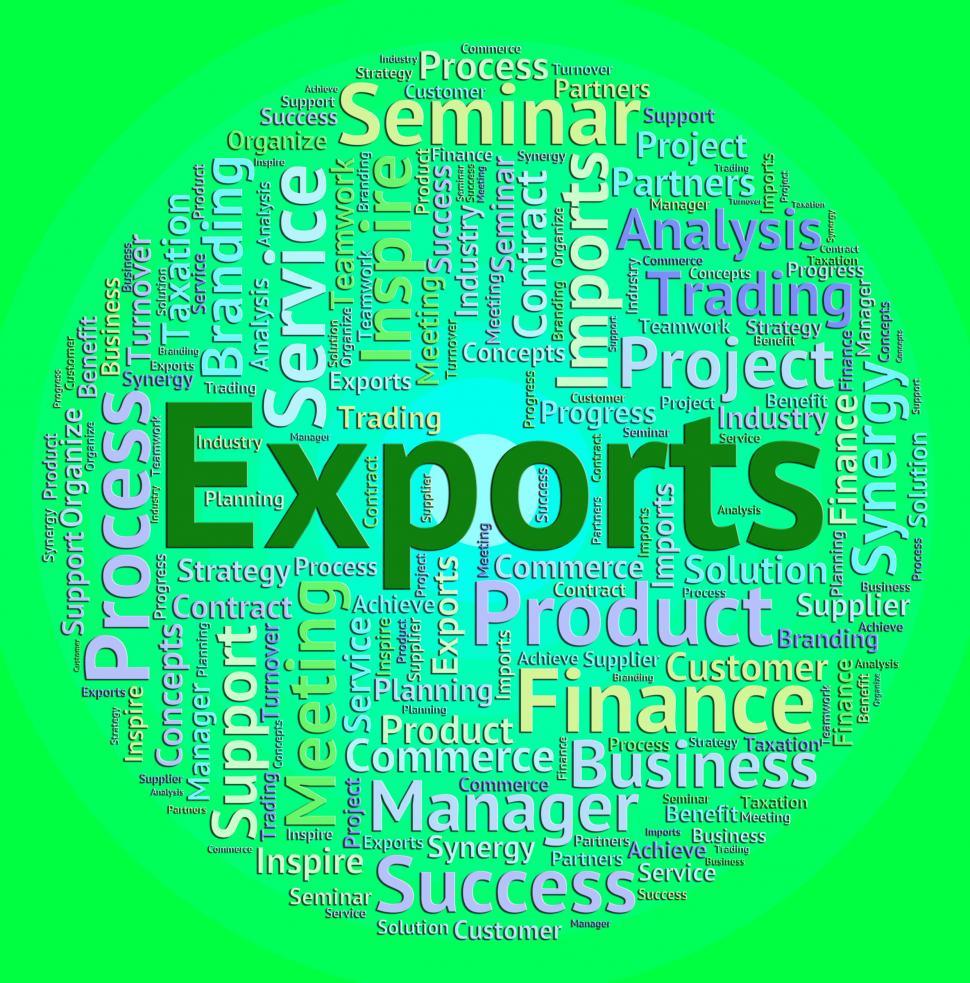 Free Image of Exports Word Shows Sell Abroad And Exported 