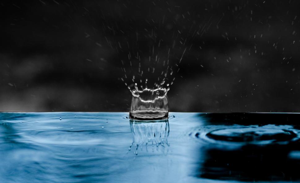 Free Image of Water Drop Falling Into Pool of Water 