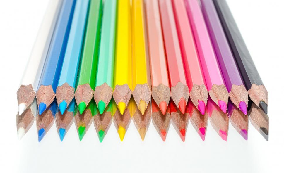 Free Image of Group of Colored Pencils Arranged Together 