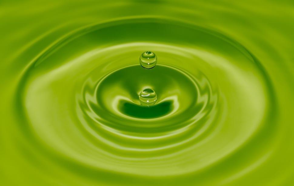 Free Image of Drop of Water in Green Liquid 