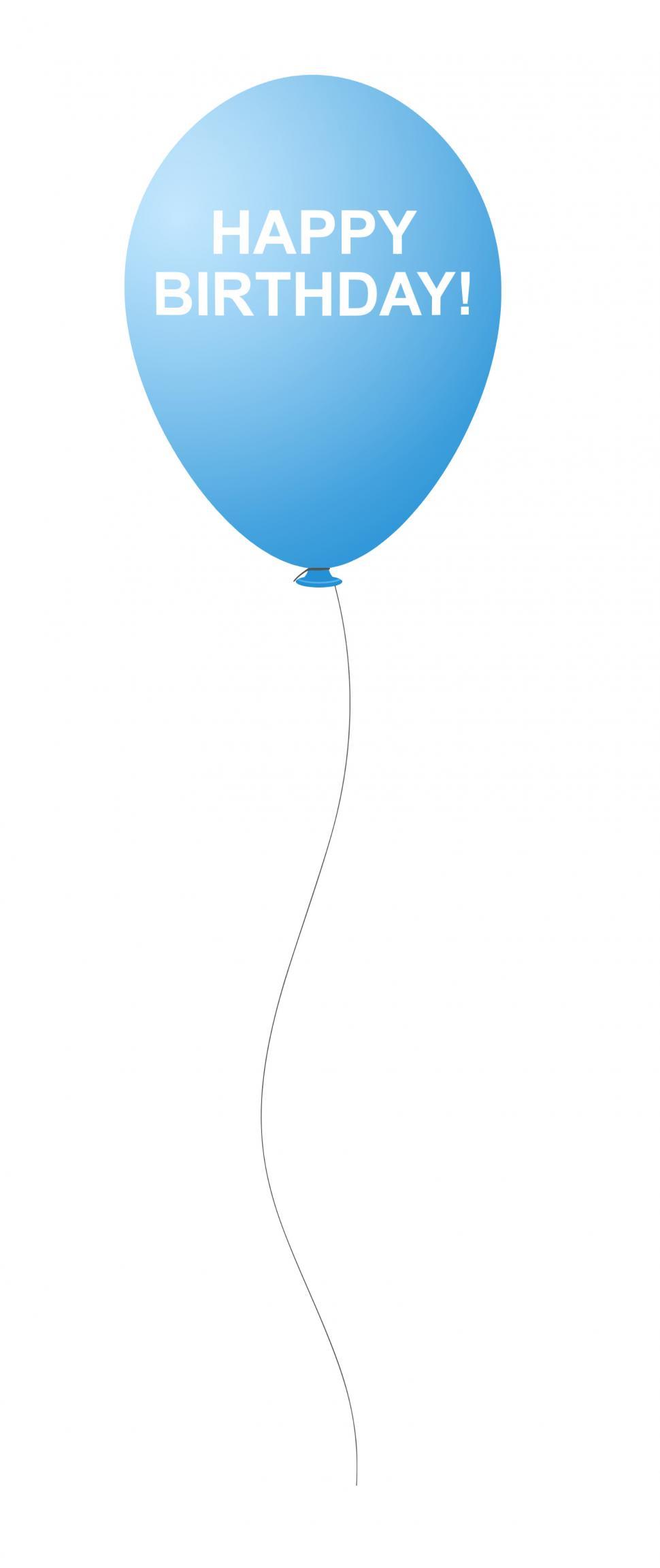 Free Image of Blue Happy Birthday Balloon   