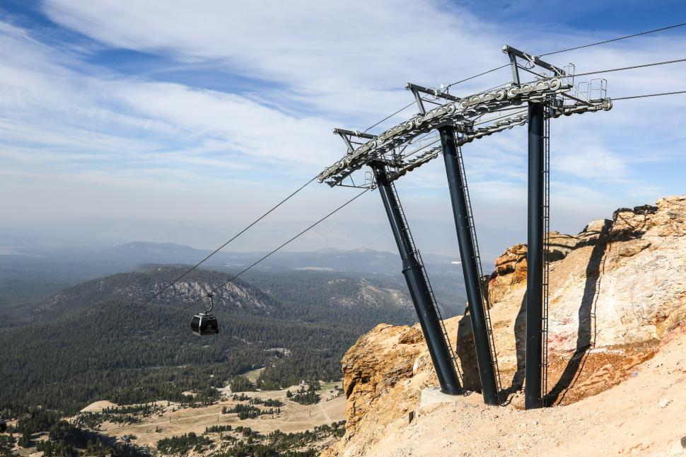 Free Image of Gondola cable car with poles during summer 