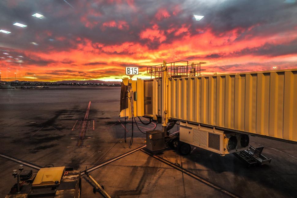 Free Image of Airport Sunset 
