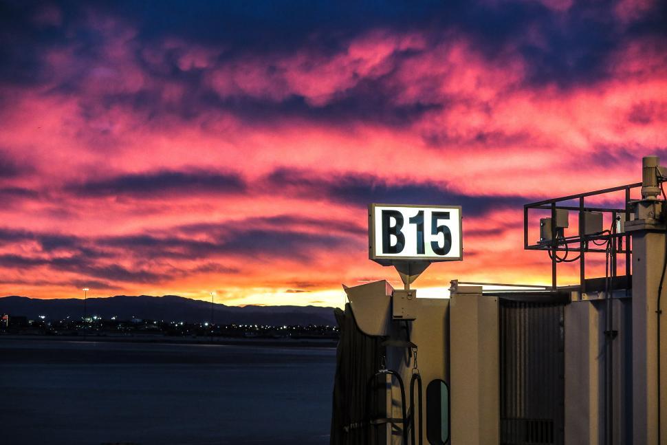 Free Image of Sunset at the Airport 