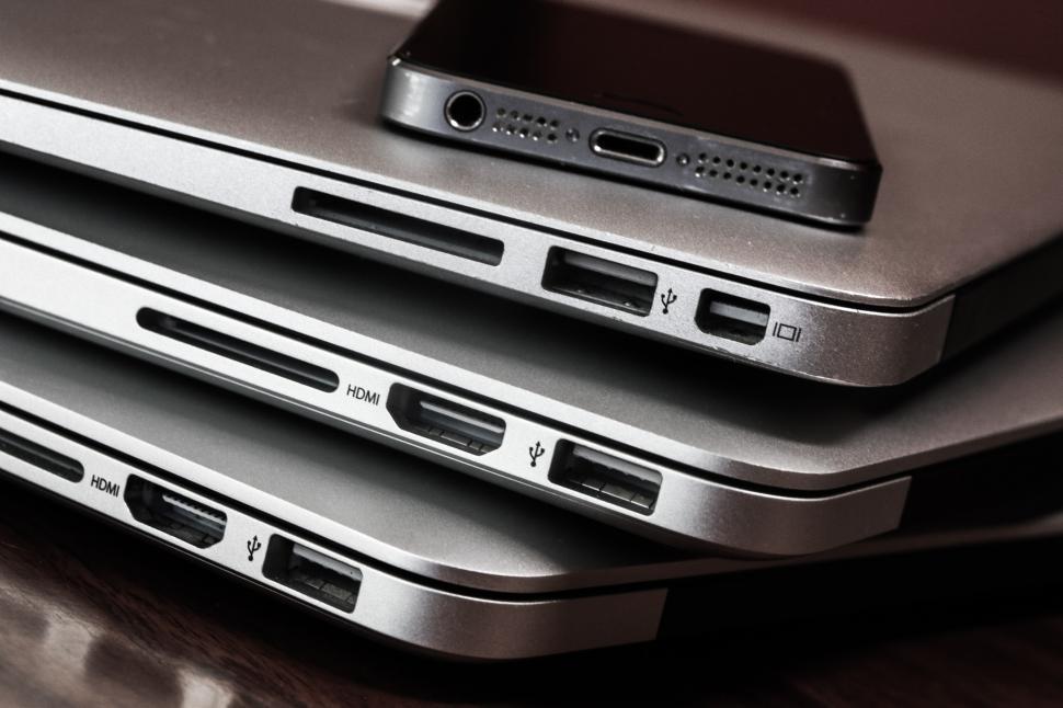 Free Image of Three laptops and a phone 