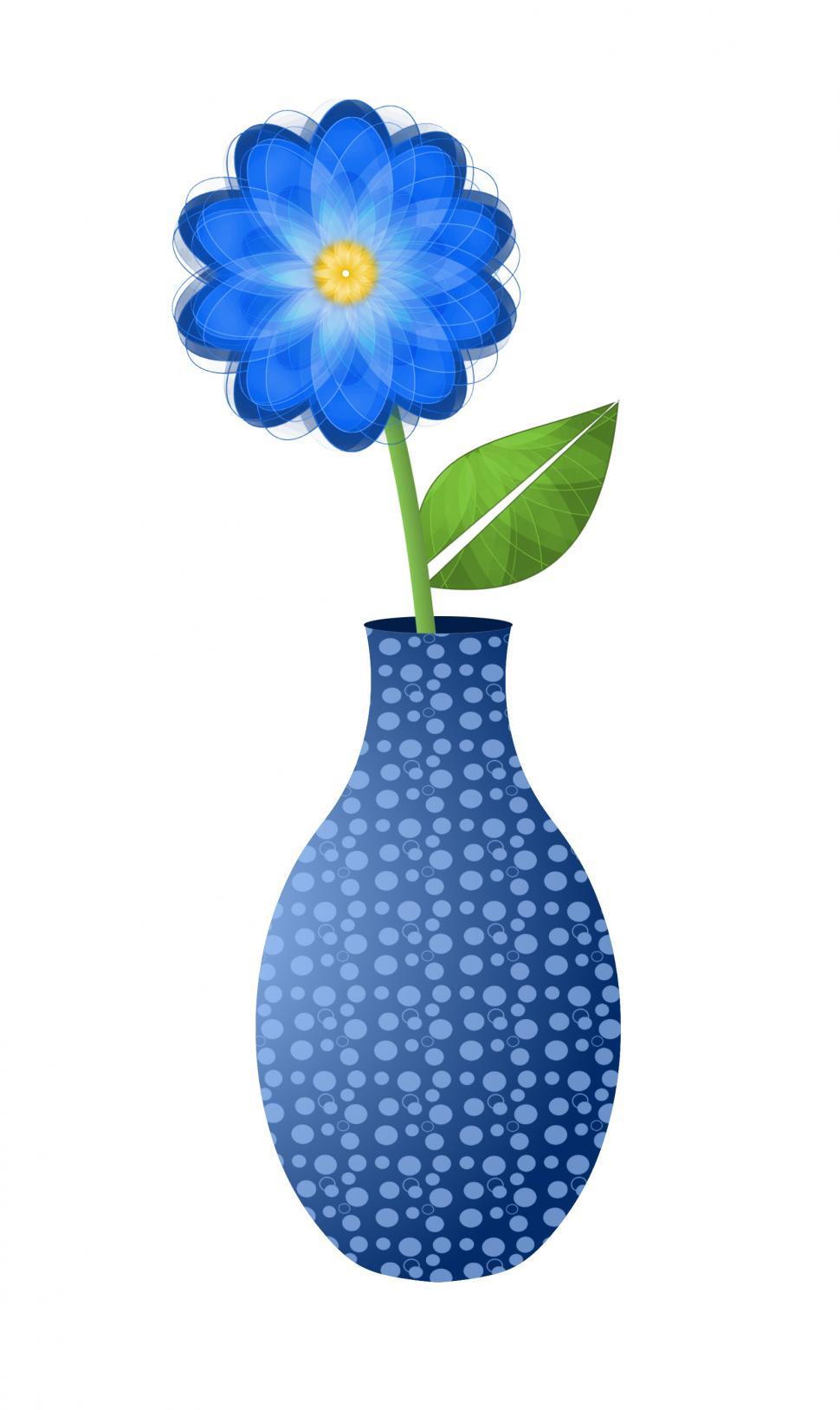 Free Image of Blue and Yellow Flower in Vase  