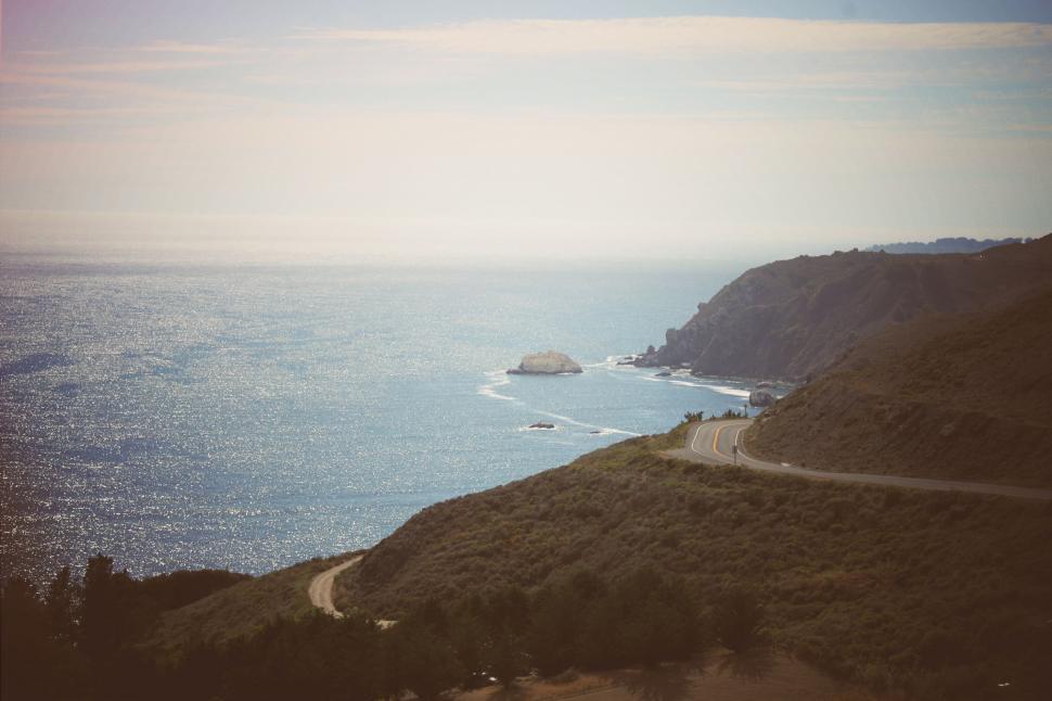 Free Image of Scenic Ocean View From Hill 