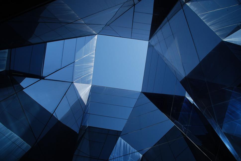 Free Image of Abstract Blue Sky and Building 