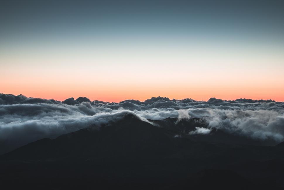 Free Image of Cloud-Covered Mountain View 
