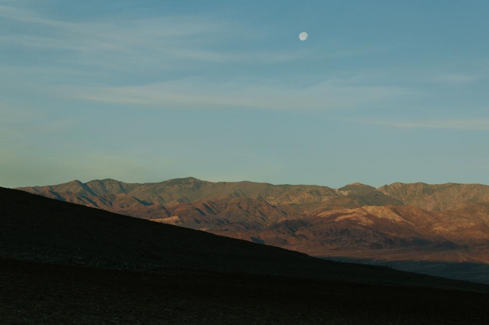 Free Image of Moonlit Mountain Range 