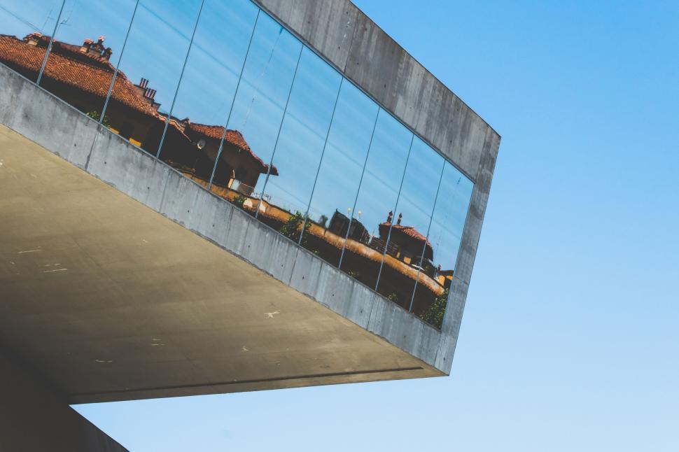 Free Image of Building Reflection in Mirror 