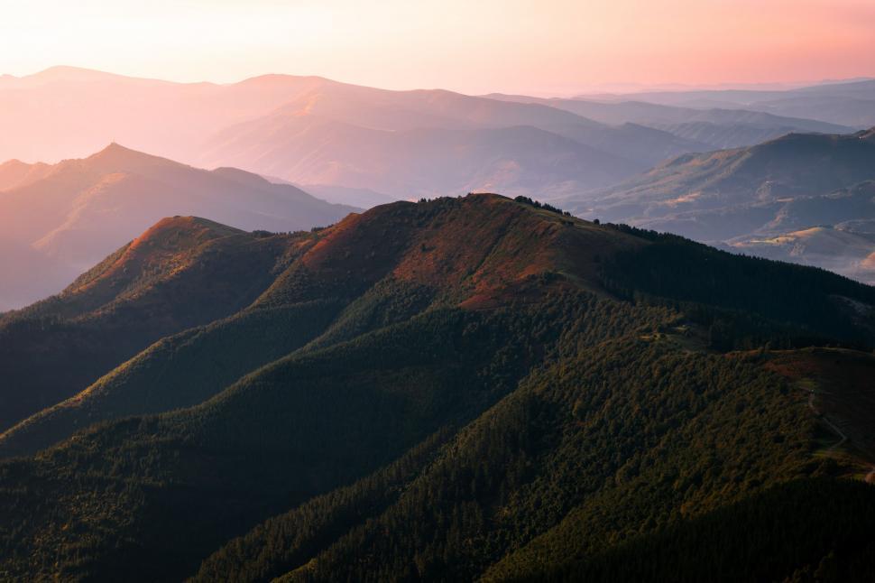 Free Image of Majestic Mountain Range Illuminated by Sunset 