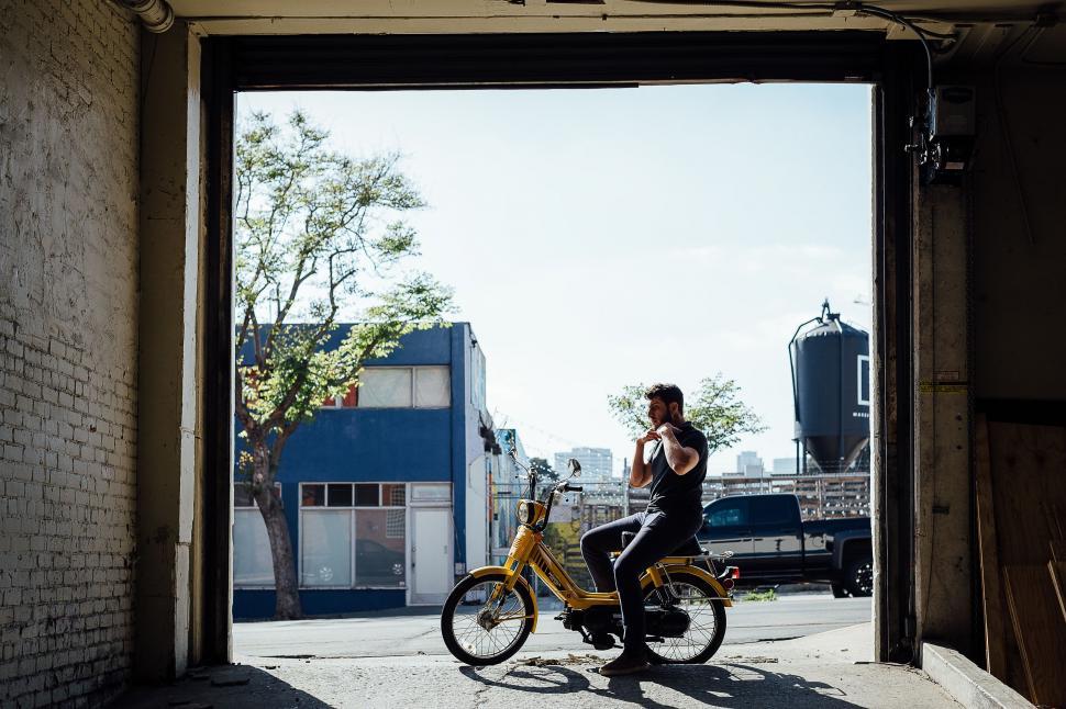 Free Image of Person Riding Motorbike in Garage 