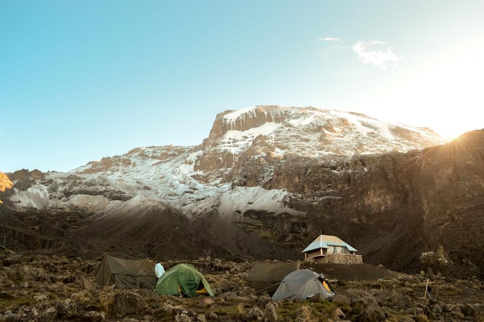 Free Image of Tents on Mountain Summit 