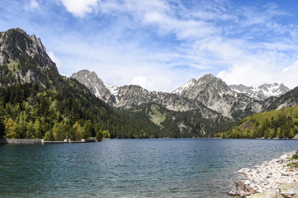 Free Image of Majestic Mountain Lake Surrounded by Peaks 