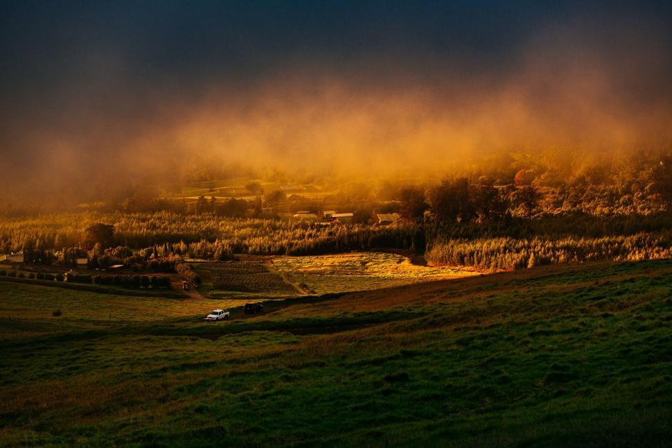 Free Image of Dust Blowing Over Field 
