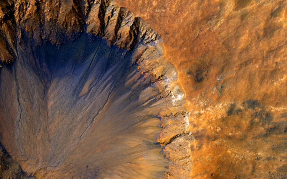 Free Image of Vast Crater Amid Desert Landscape 