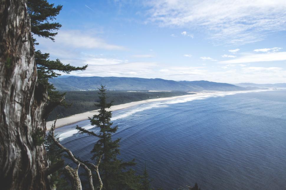 Free Image of Panoramic View of the Ocean From a Cliff 