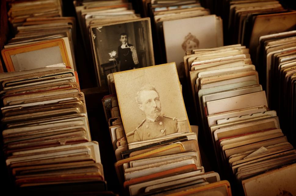 Free Image of Collection of Old Records on Table 