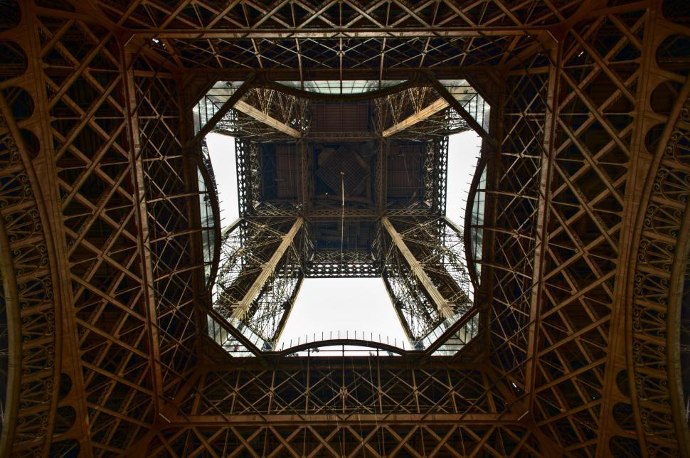 Free Image of Bottom of the Eiffel Tower in Paris, France 