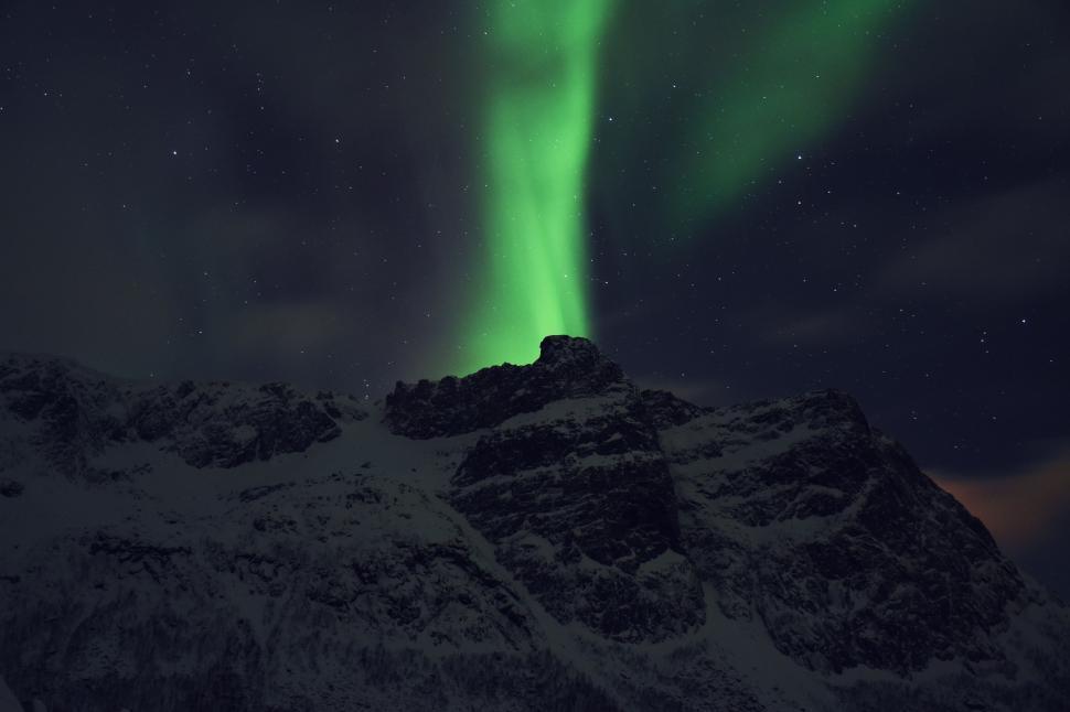 Free Image of Green and Black Aurora Borealis in the Sky 