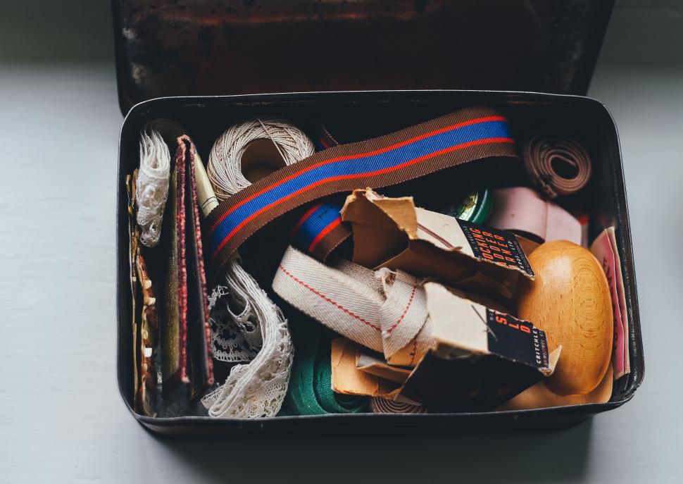 Free Image of Suitcase Filled With Assorted Items on Table 