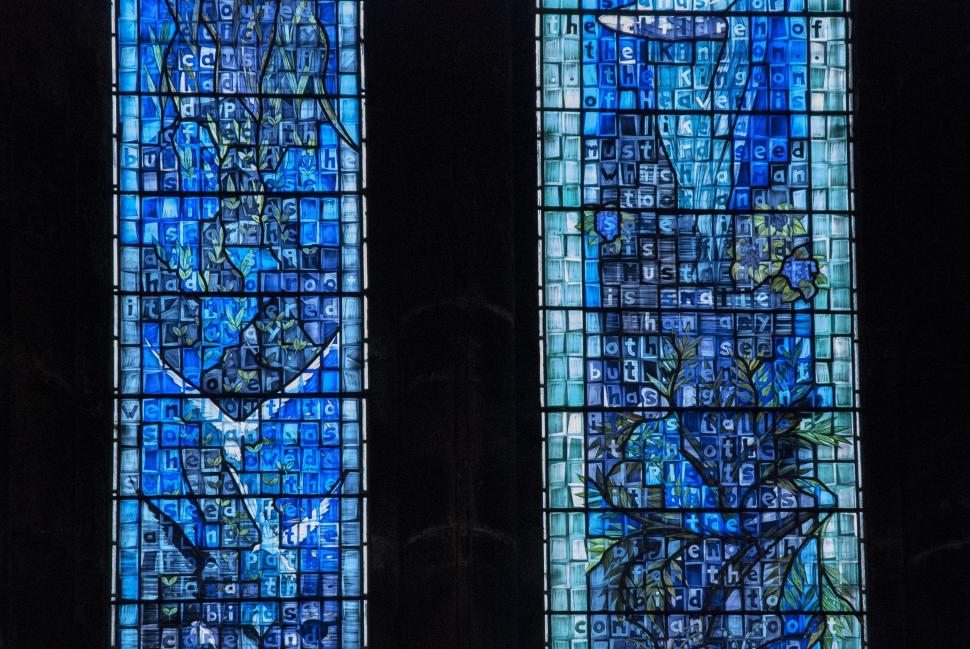 Free Image of Two Stained Glass Windows in a Building 