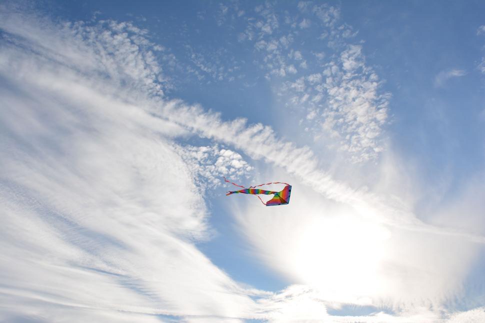 Free Image of Person Flying Kite in Sky 