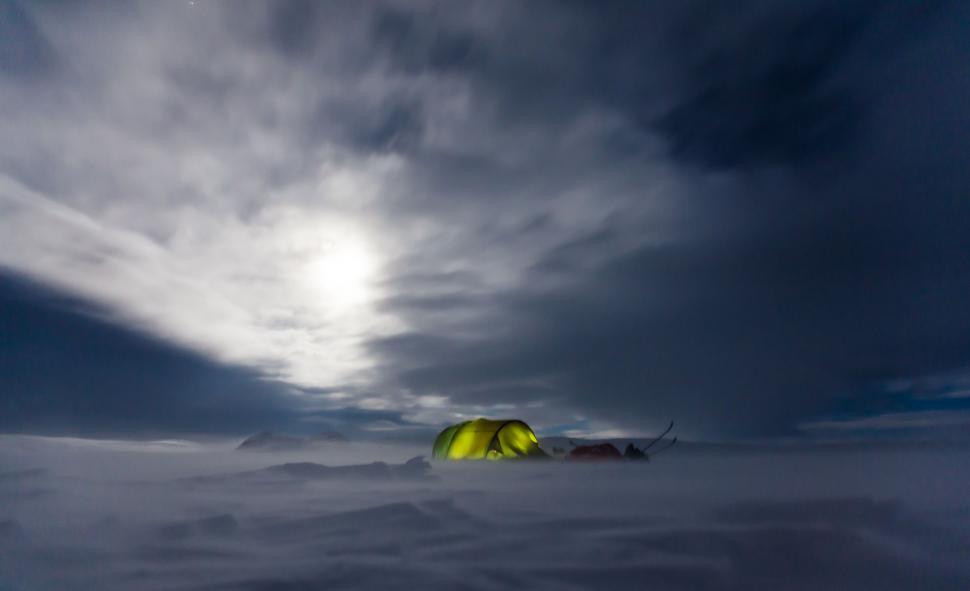 Free Image of Yellow Tent on Snow Covered Ground 