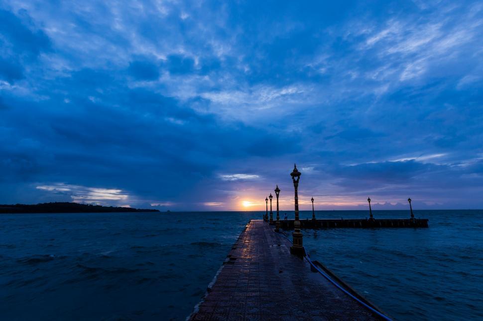 Free Image of Pier With Distant Clock Tower 