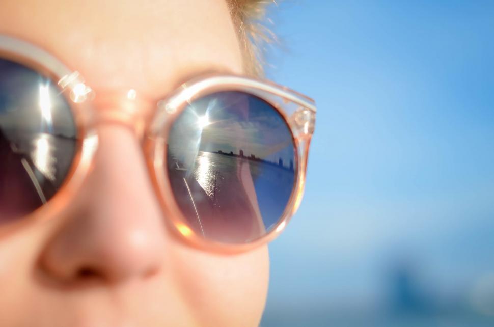 Free Image of Close Up of Person Wearing Sunglasses 