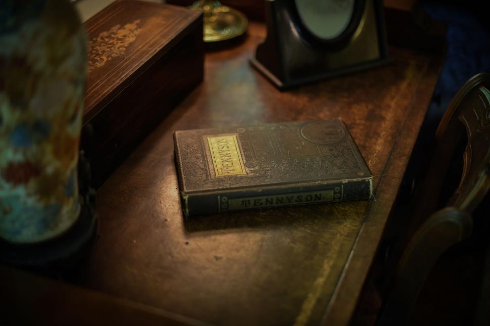 Free Image of Book on Wooden Table 