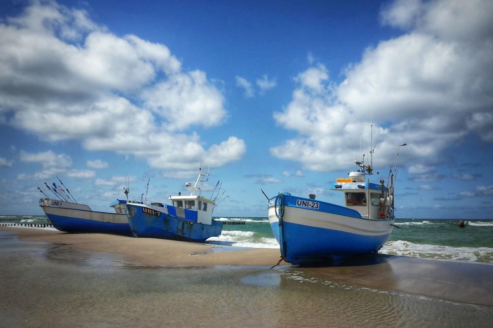 Free Image of Two Boats on Sandy Beach 