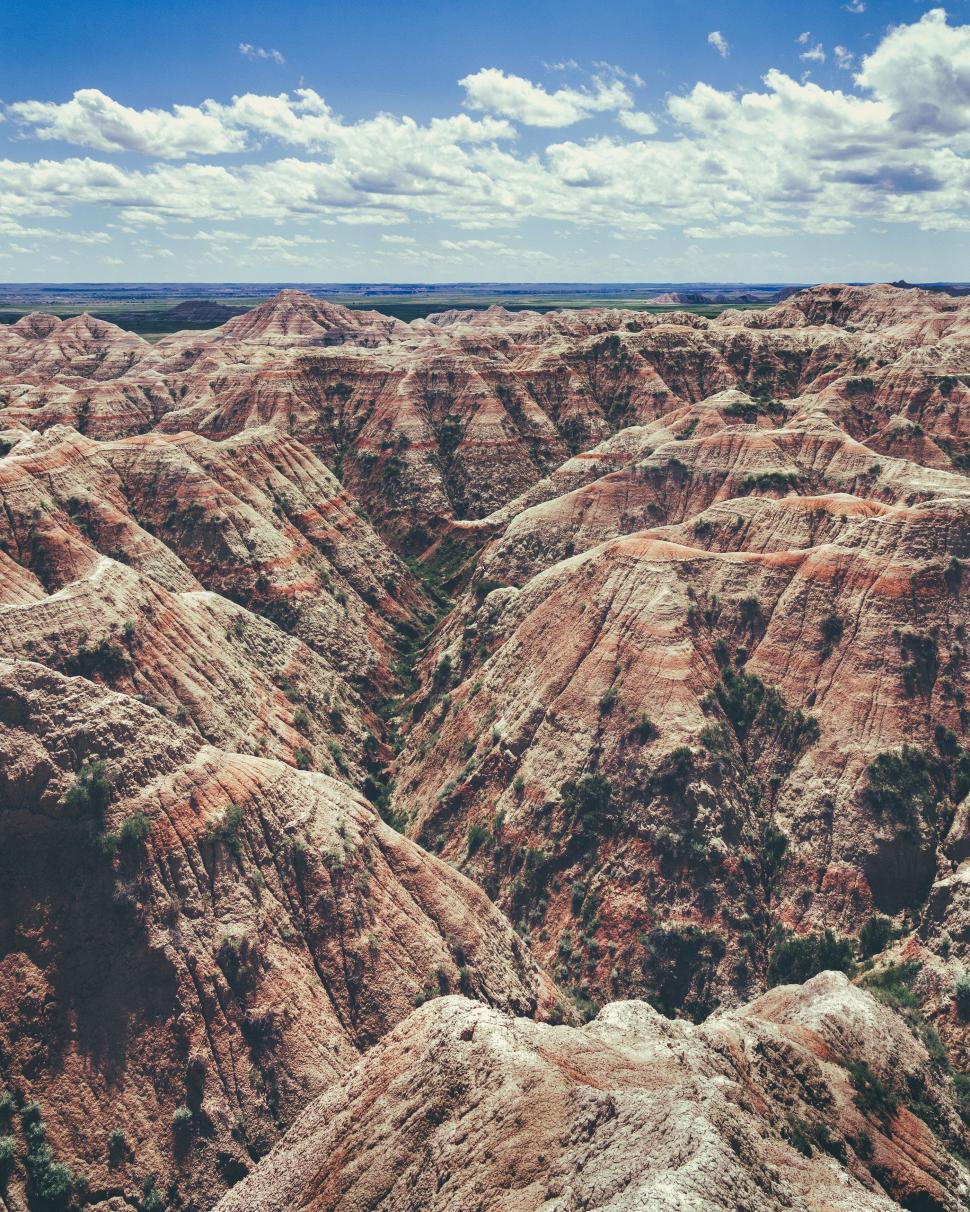 Free Image of A Panoramic View of the Badlands in the Badlands National Park 