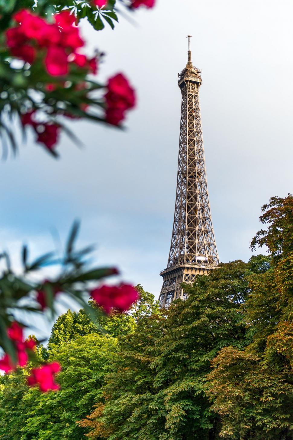 Free Image of A Distant View of the Eiffel Tower 
