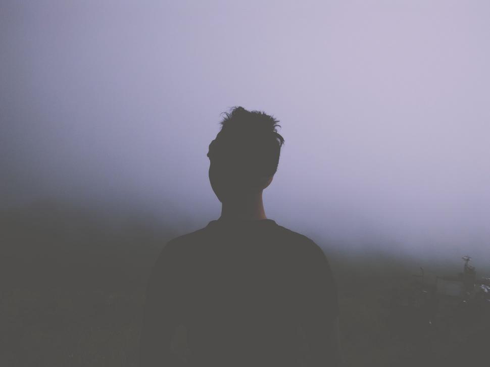 Free Image of Silhouette of Person in Fog 