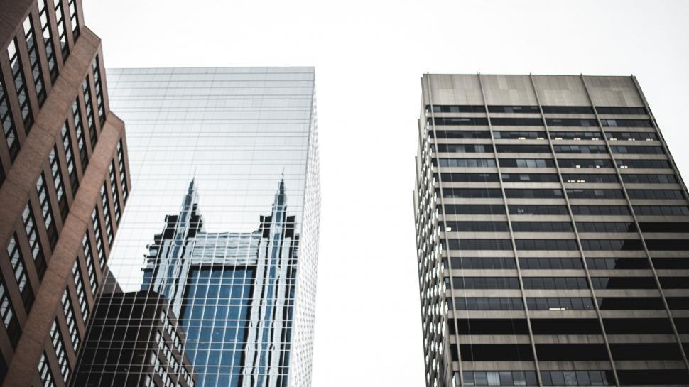 Free Image of Tall Buildings Standing Next to Each Other 